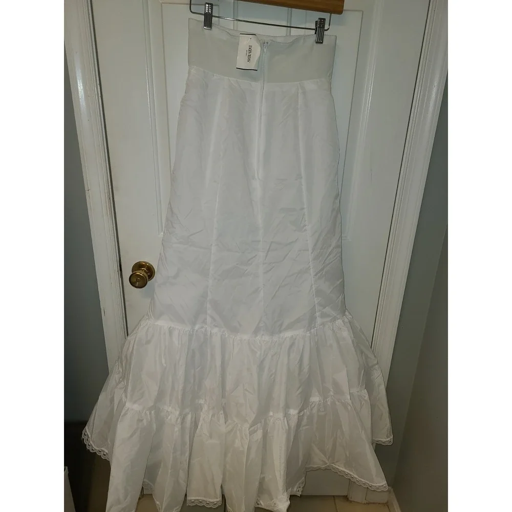 NWT‎ Davids Bridal White Fit and Flare Slip Petticoat Size 8 Style 550 Zipper